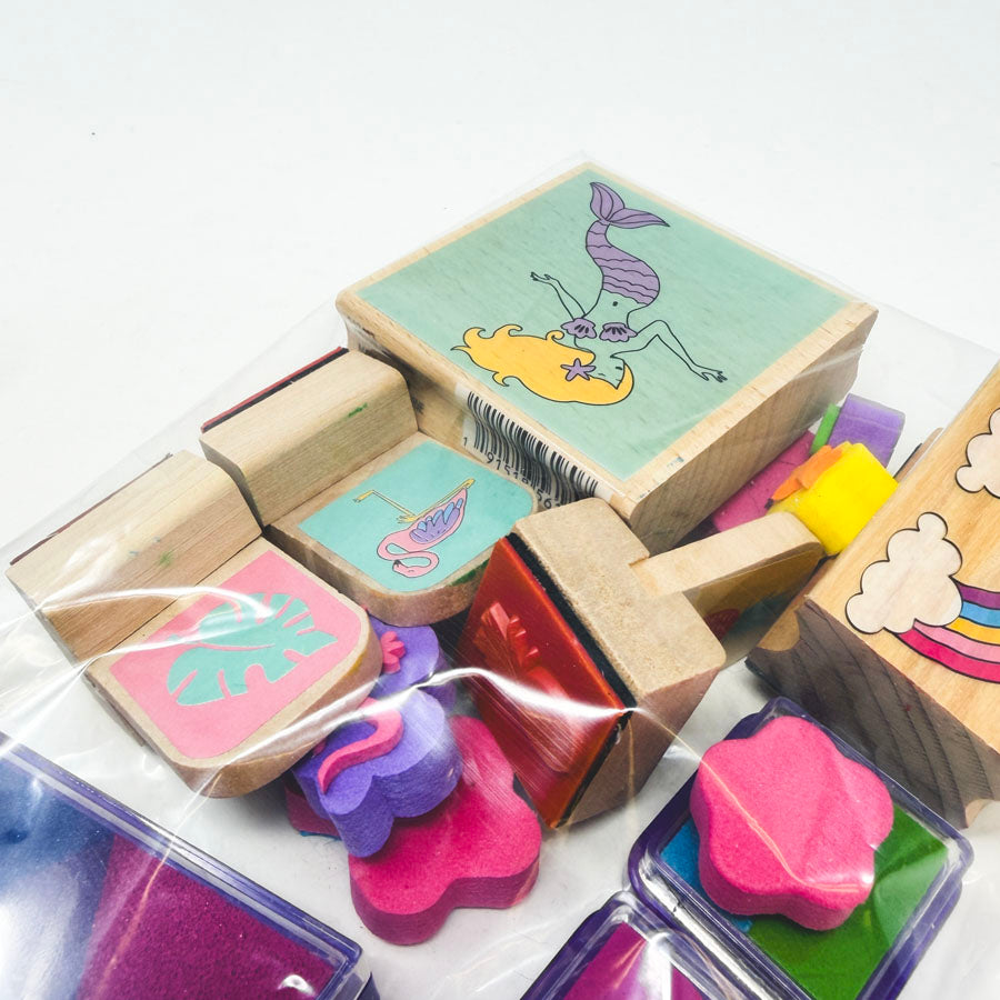 Tropical Rubber Stamp and Ink Set