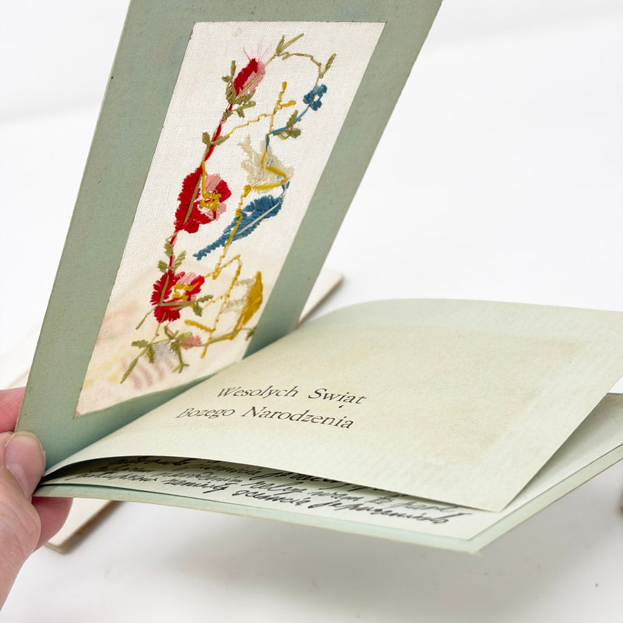 Antique Embroidered Greeting and Post Card Bundle (4)