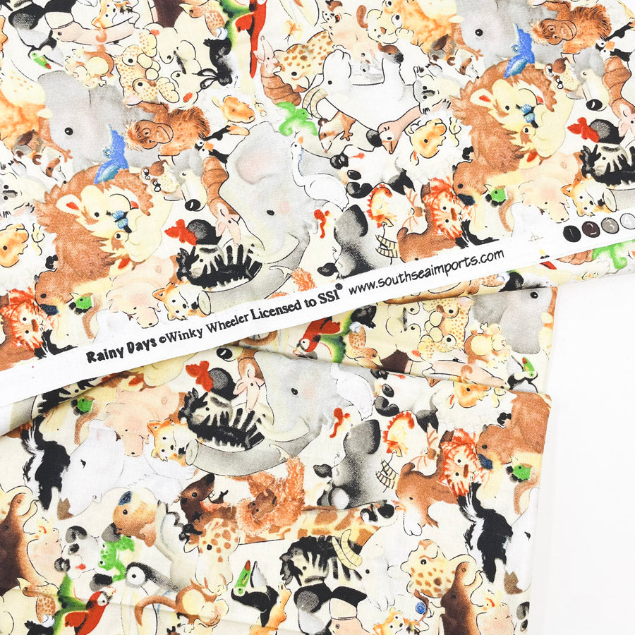 44" x 1 yd - Painted Animal Fabric