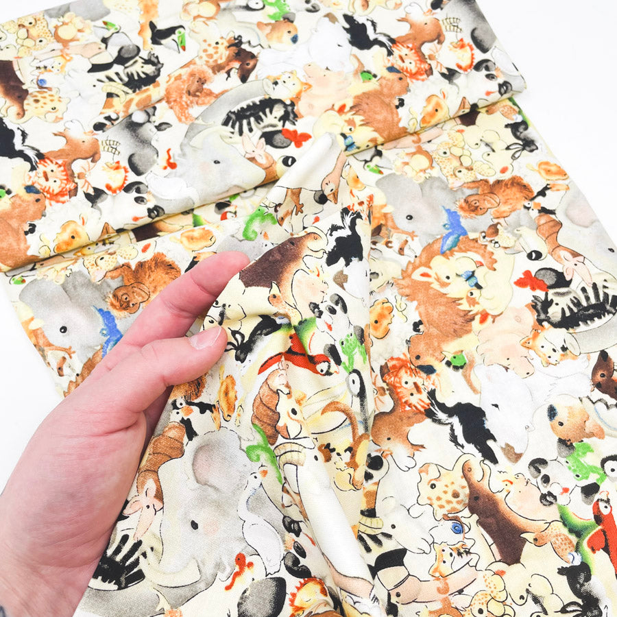 44" x 1 yd - Painted Animal Fabric