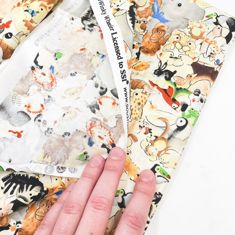 44" x 1 yd - Painted Animal Fabric