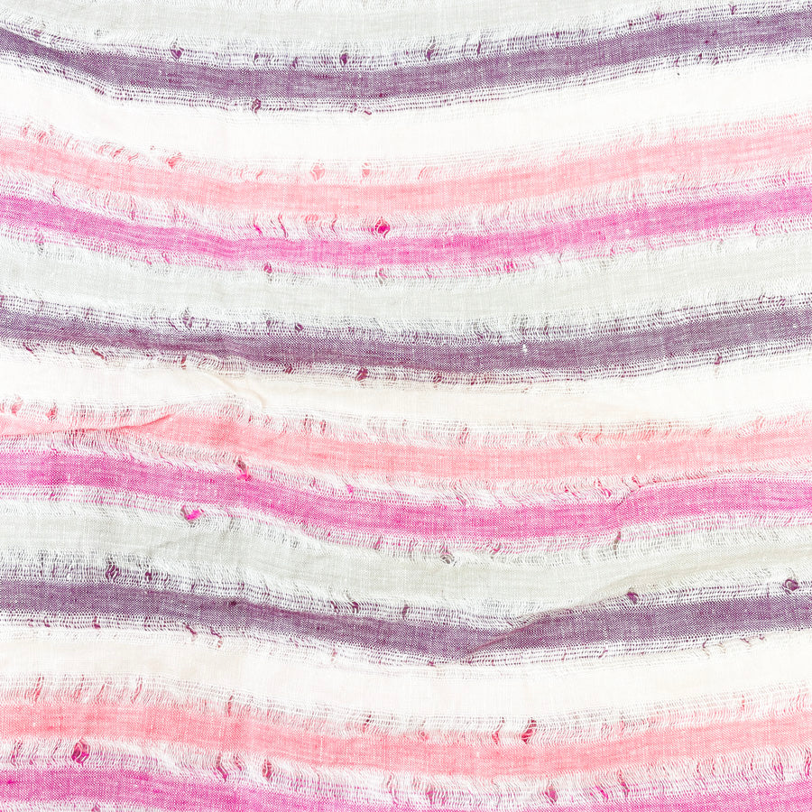 Appx 2 Yds Pink Striped Linen Blend