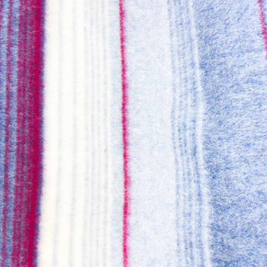 Appx 2 Yds Blue/Pink Striped Fleece
