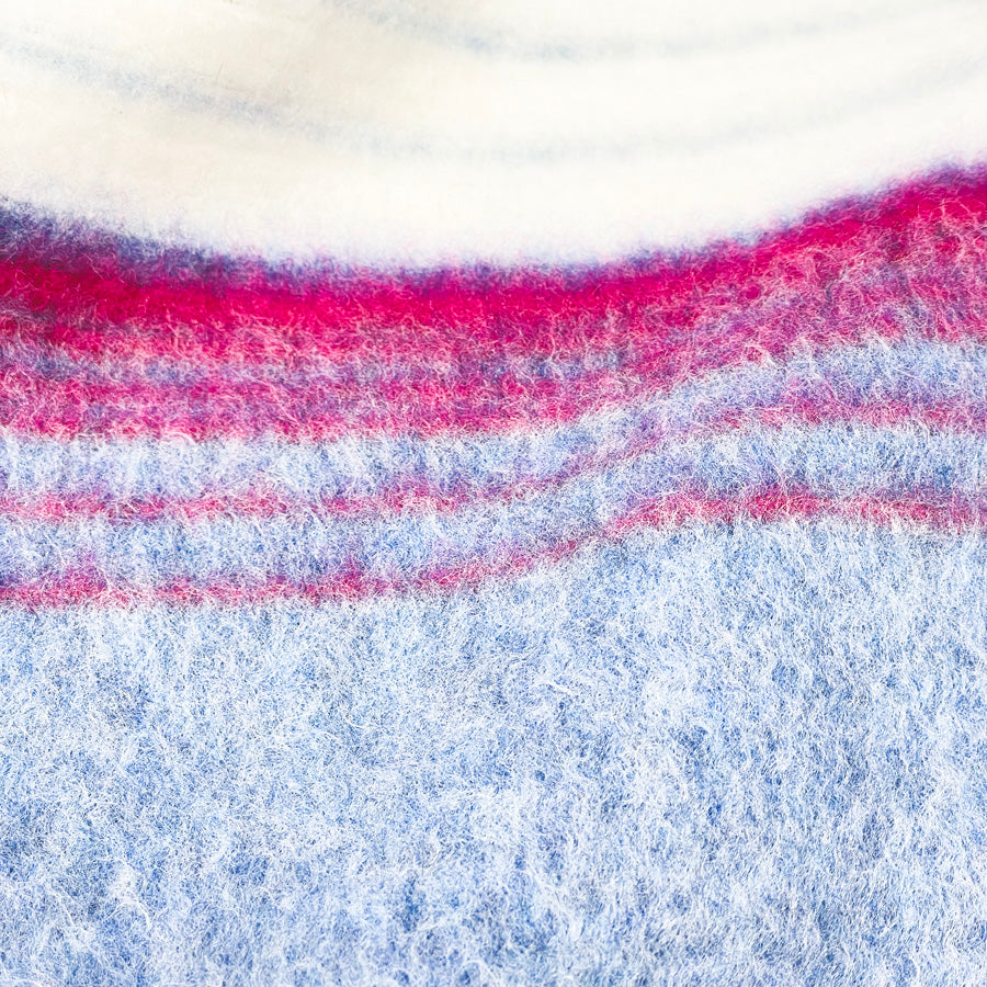 Appx 2 Yds Blue/Pink Striped Fleece