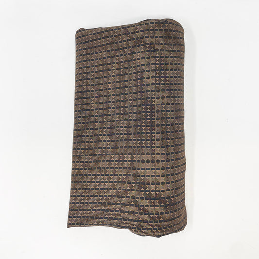 58" x 2.5 yds - Black & Brown Patterned Poly Lightweight Fabric