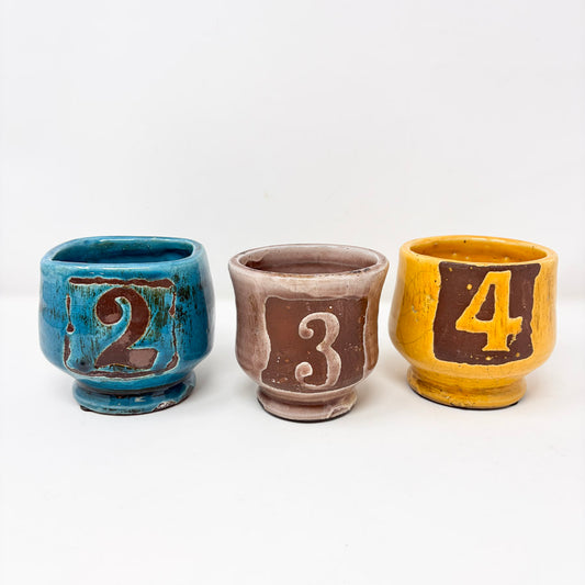 Colorful Numbered Planter Pots