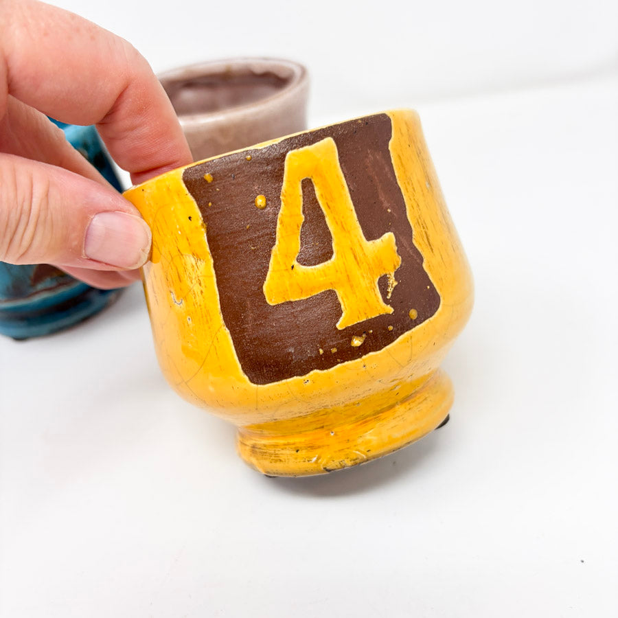 Colorful Numbered Planter Pots