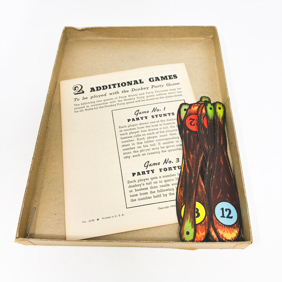 Vintage Whitman Donkey Party – Box and Tails