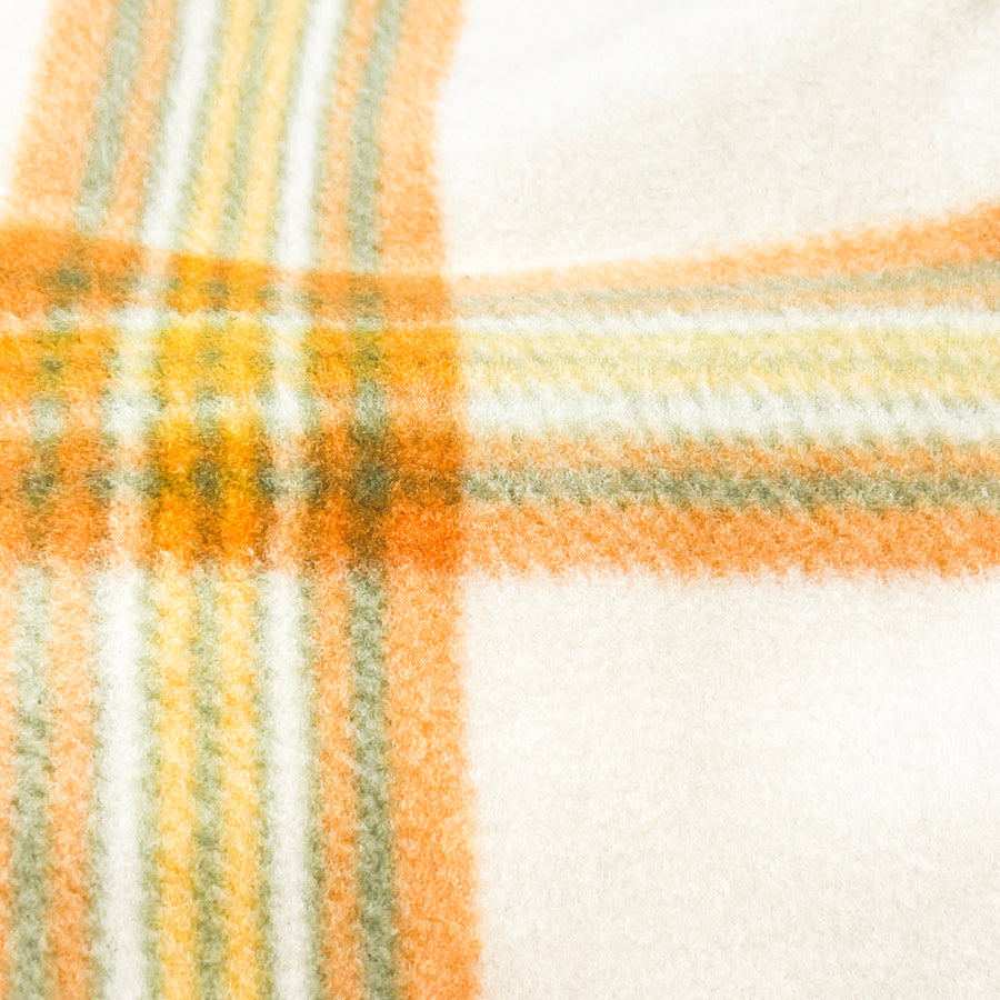 Appx 2 Yds Orange Plaid Fleece