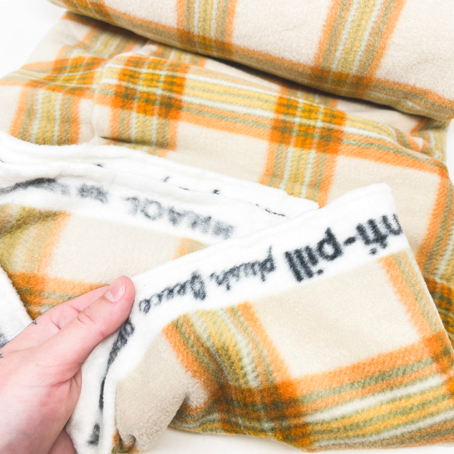 Appx 2 Yds Orange Plaid Fleece