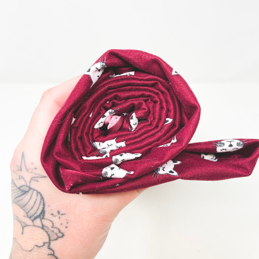 Appx 2 Yds Maroon Cat Jersey Fabric