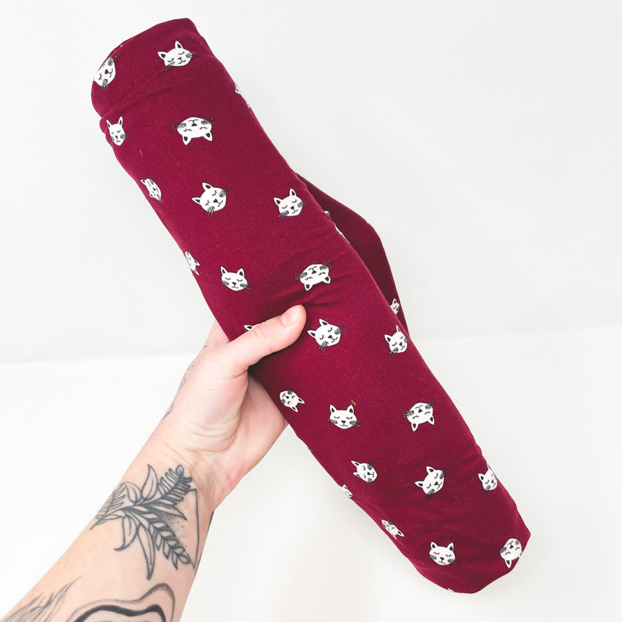 Appx 2 Yds Maroon Cat Jersey Fabric