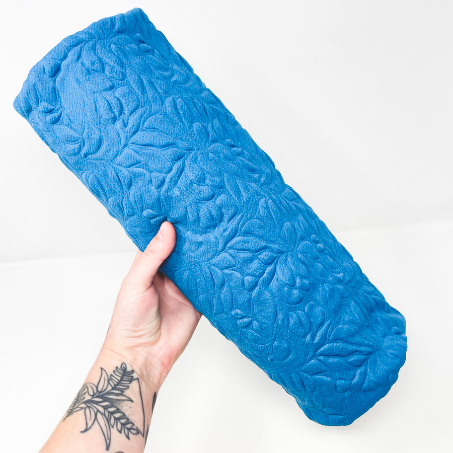 Appx 2 Yds Textured Teal Polyester Blend Fabric