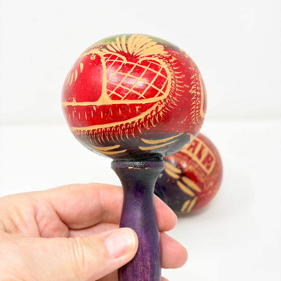 Guatemala Hand-Carved Wooden Maracas