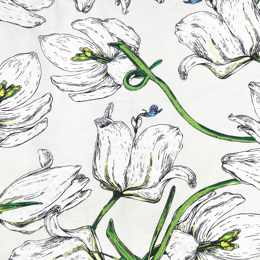Appx 2 Yds Garden Tulips Cotton Blend Fabric