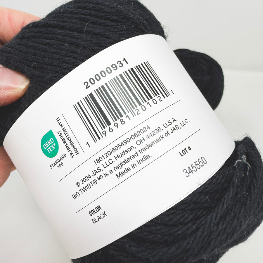Big Twist Favorite Cotton Yarn – Black (1)