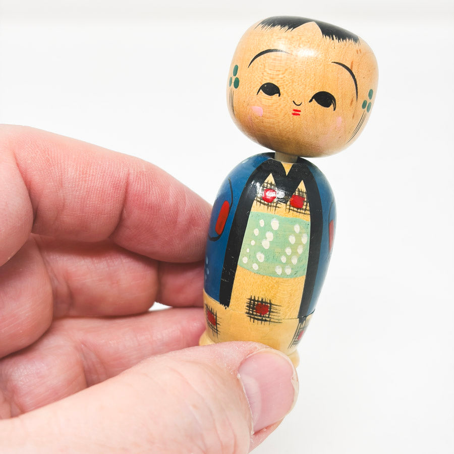 Vintage Kokeshi Nodding Head Dolls - Couple