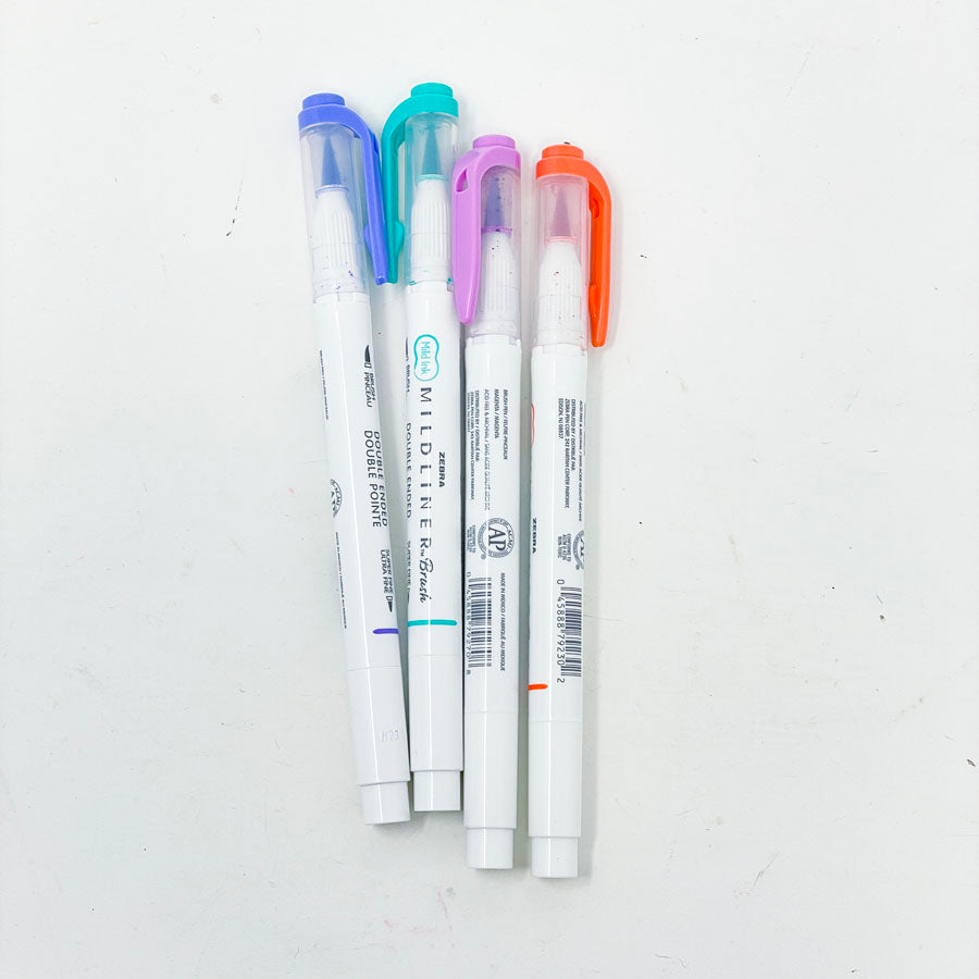 Mildliner Double Ended Brush Pens (4)