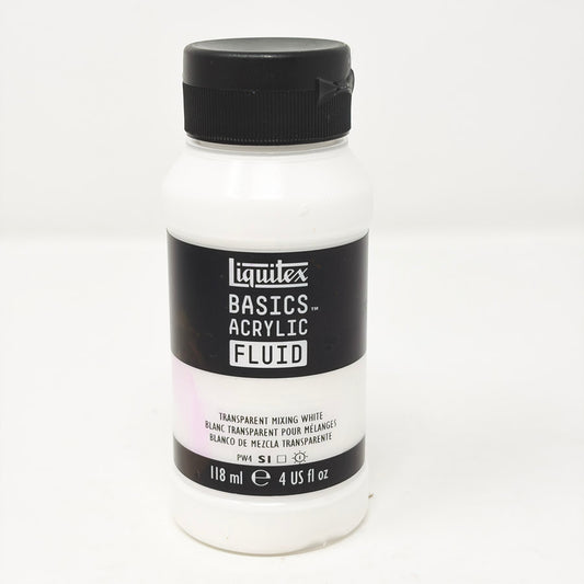 Liquitex Basics Acrylic Fluid- Transparent Mixing White 4oz