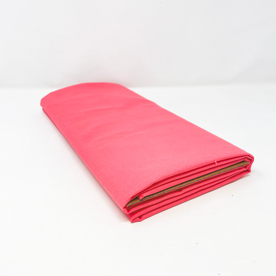 Appx 2 Yds Solid Pink Poly Blend Fabric