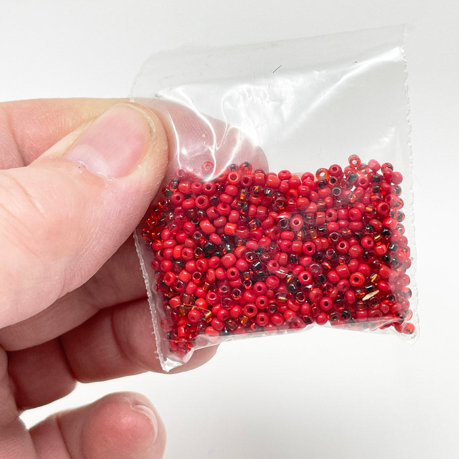 Mixed Red Seed Beads