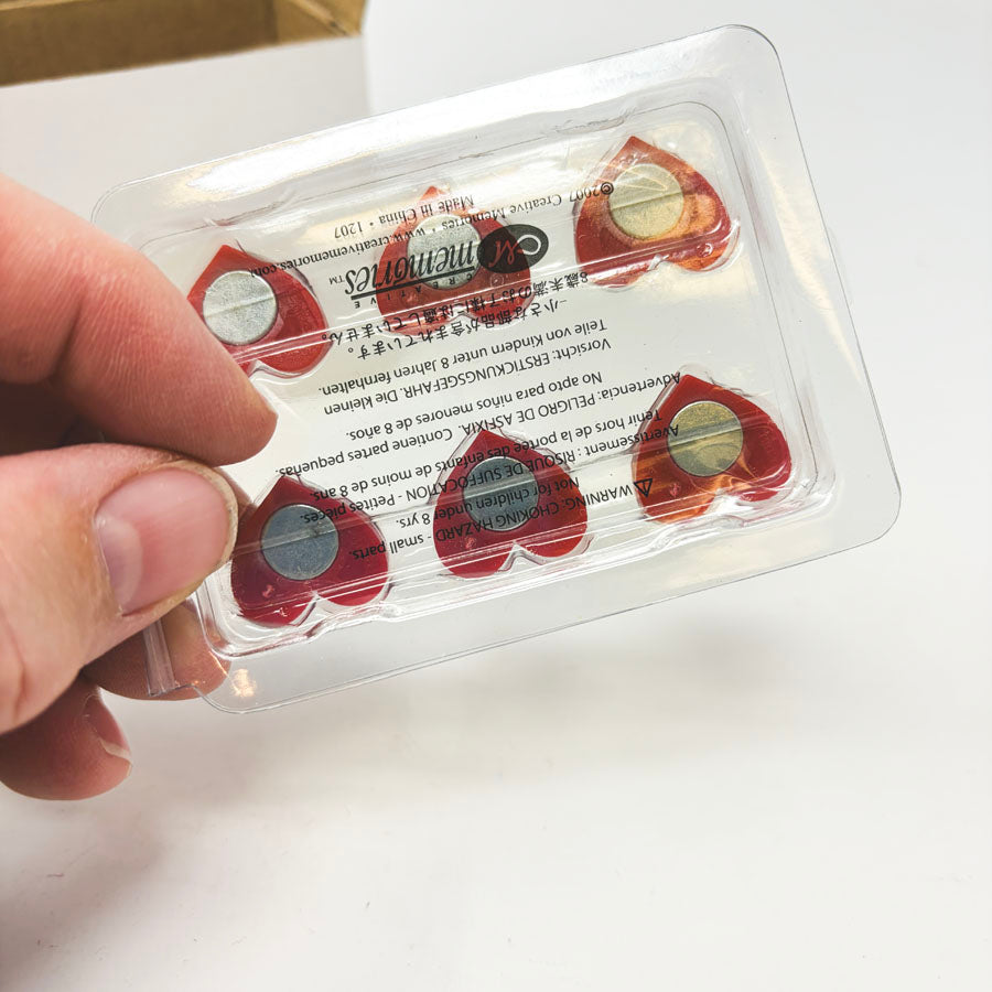 Pack of 6 Making Memories Heart Magnets