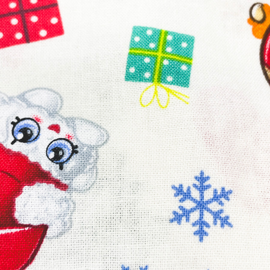 Appx 2 Yds Christmas Shopkins Cotton Fabric