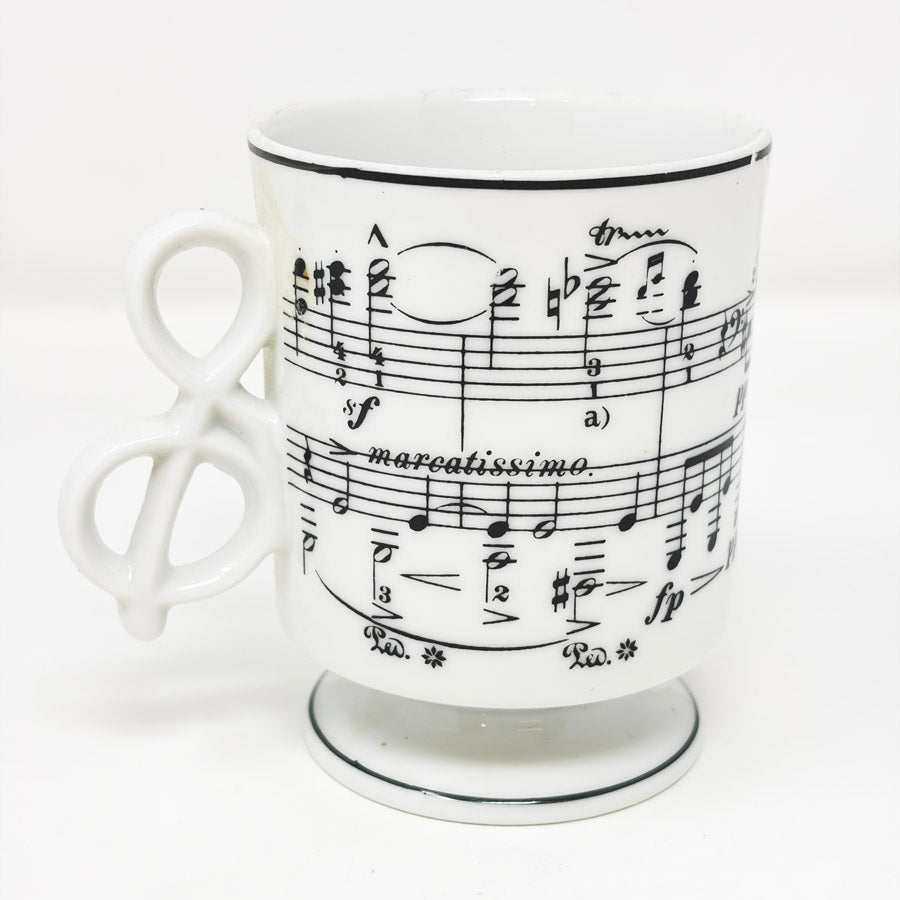 Marcatissimo Treble Clef Handle Music Notes Coffee Mug