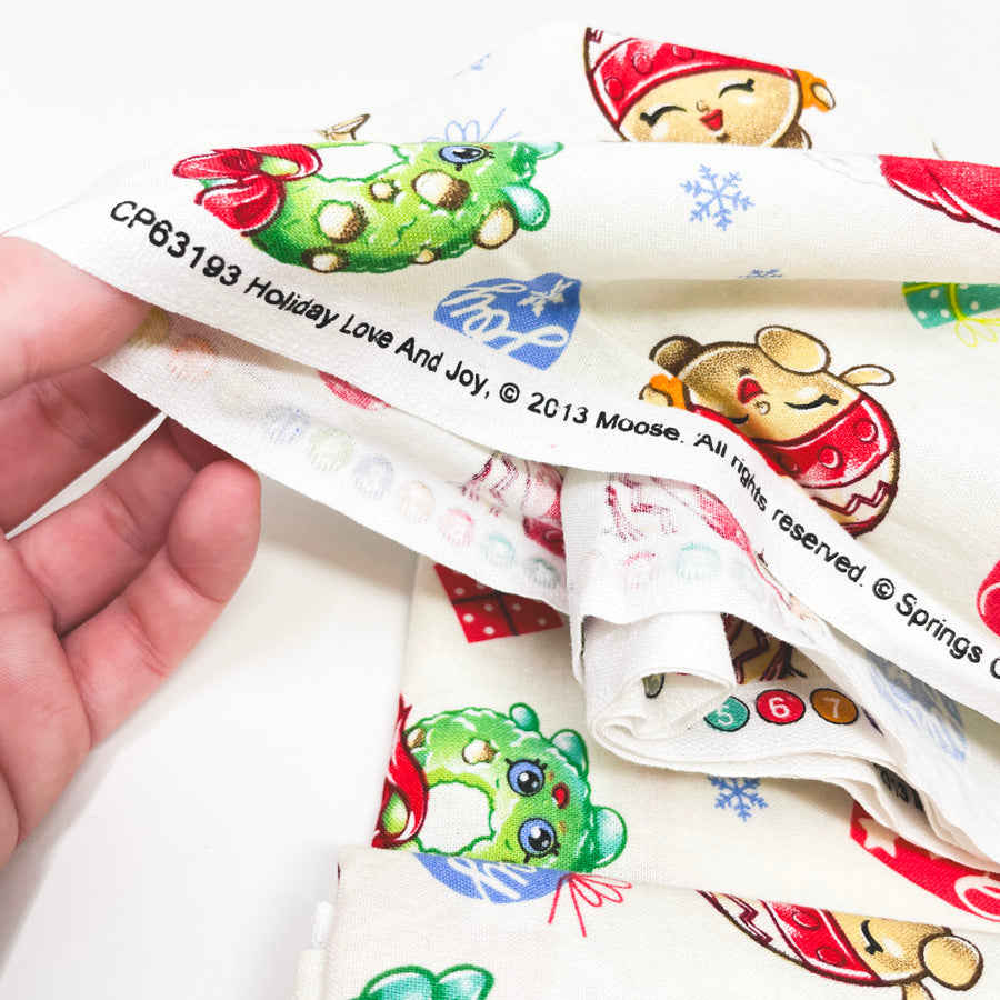 Appx 2 Yds Christmas Shopkins Cotton Fabric