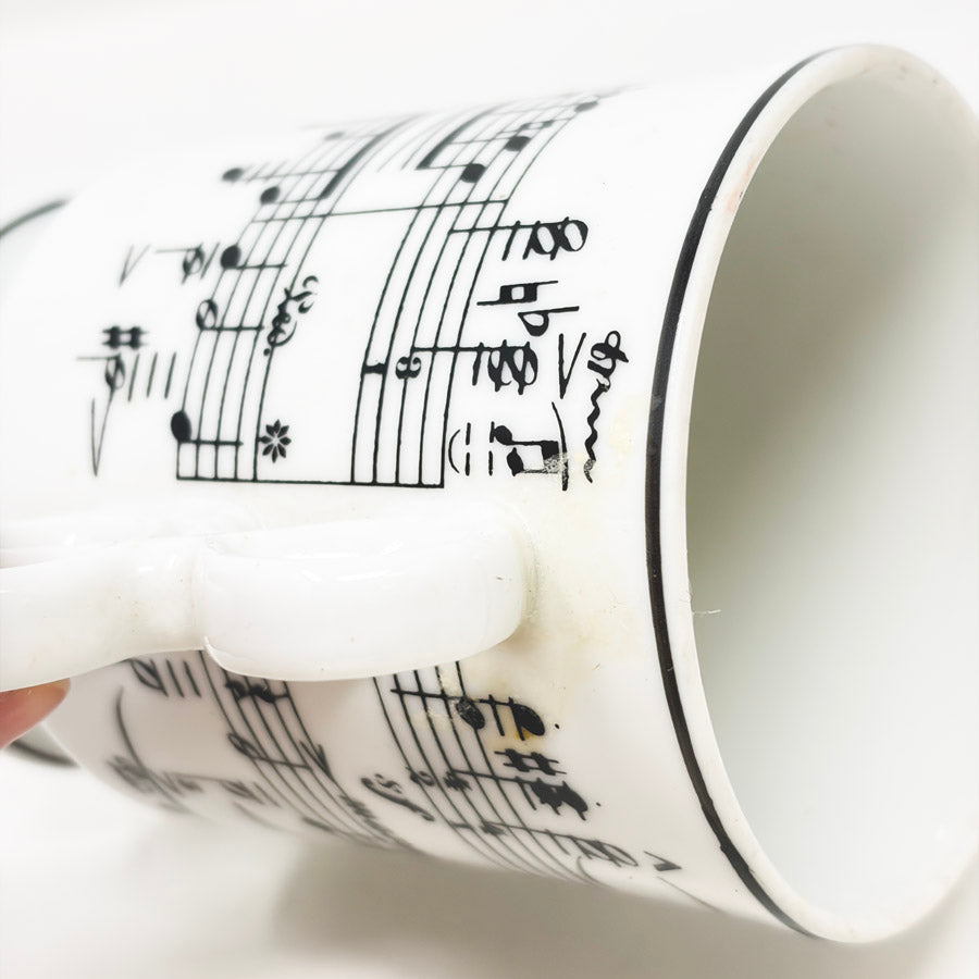 Marcatissimo Treble Clef Handle Music Notes Coffee Mug