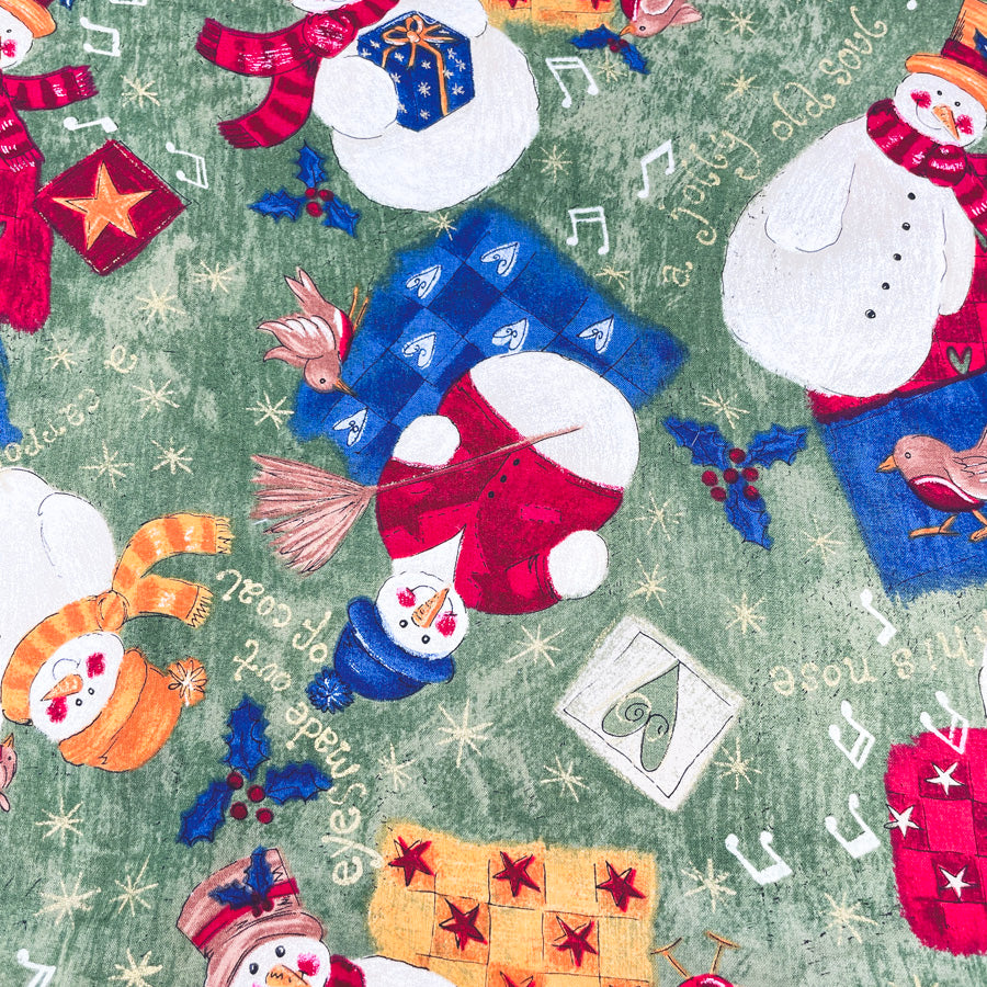 Appx 2 Yds Concord Fabrics - Singing Snowmen