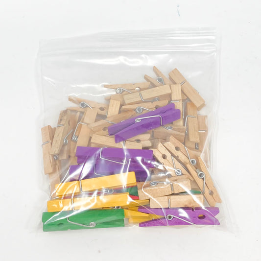 Wooden 1.25" Color-mix Clothes Pin Bundle