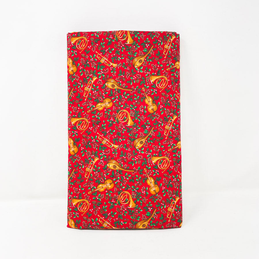 Appx 2 Yds Holiday Instruments Cotton (Blend?) Fabric