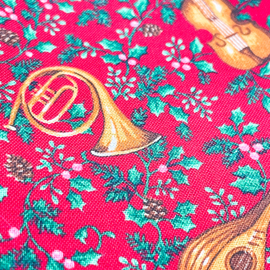 Appx 2 Yds Holiday Instruments Cotton (Blend?) Fabric