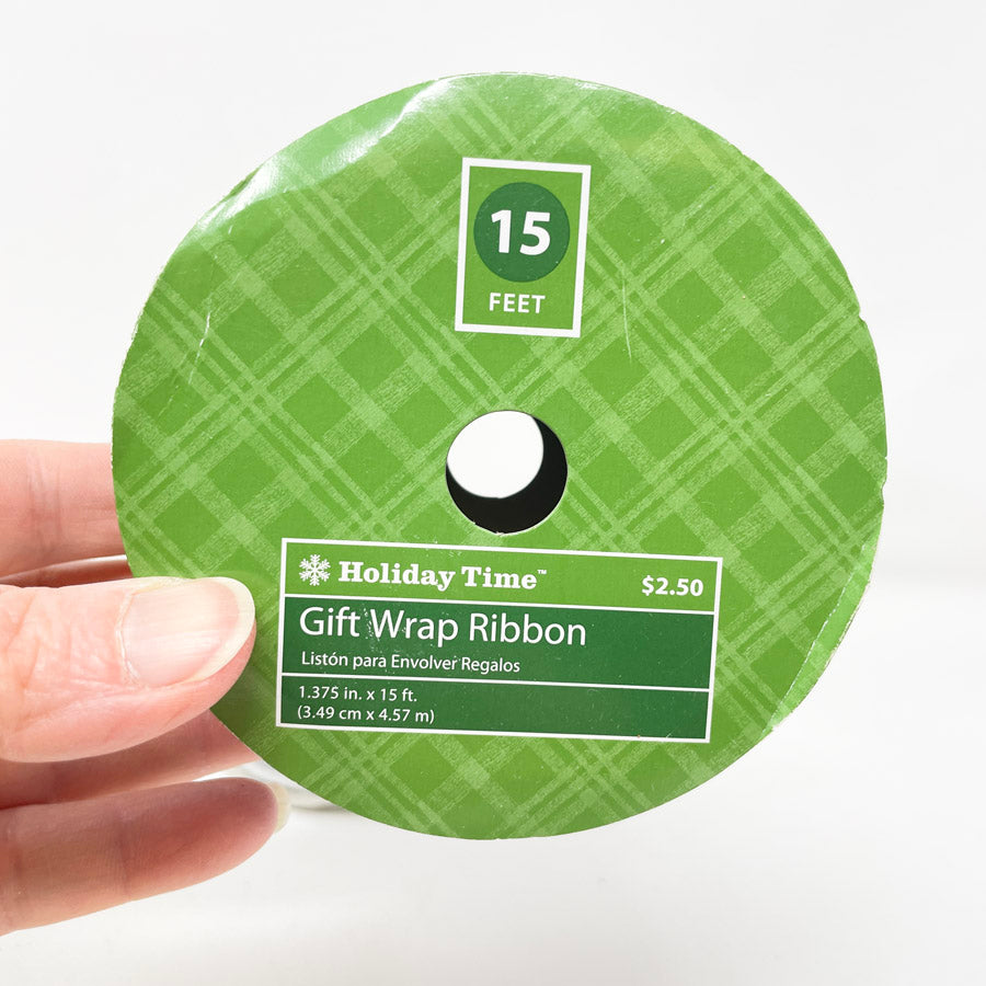 1.375" Holiday Time Gift Wrapping Ribbon