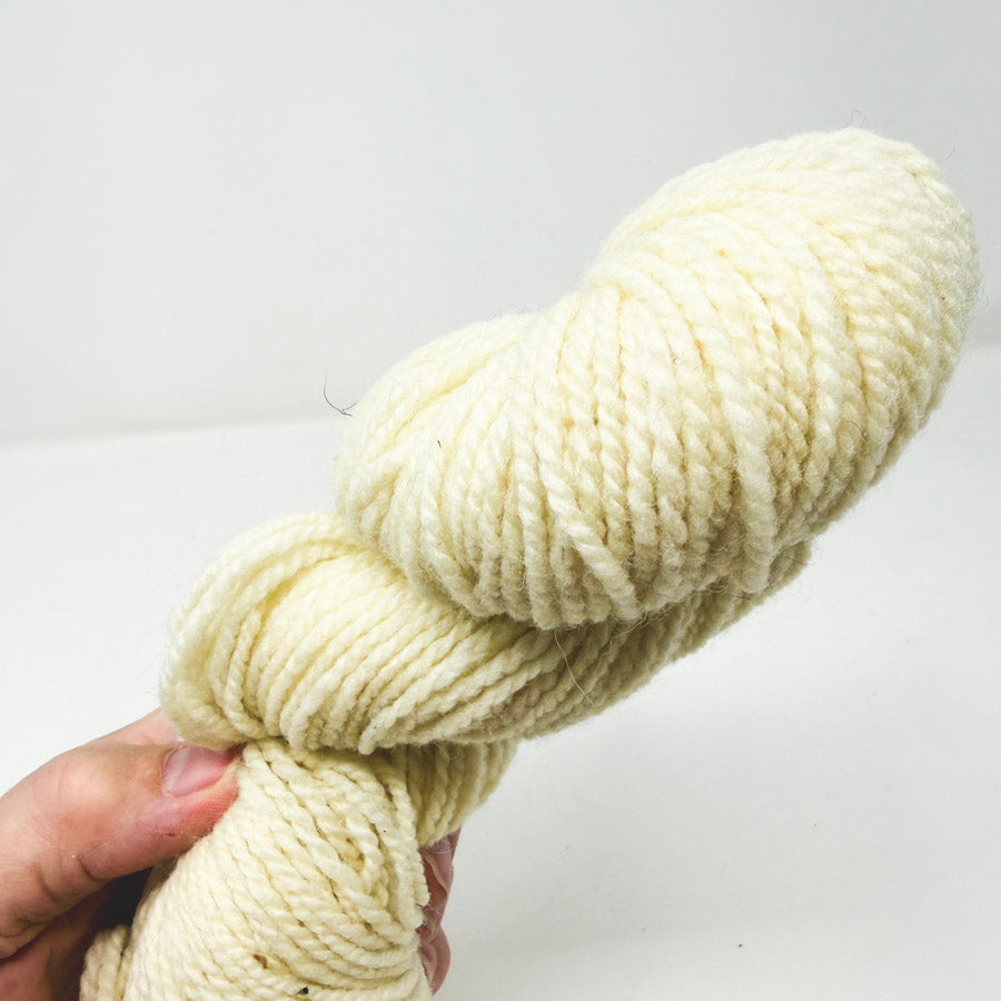 Unmarked Bulky Cream Wool Yarn