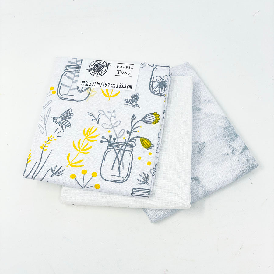 Fat Quarter Gray/White/Bee Bundle