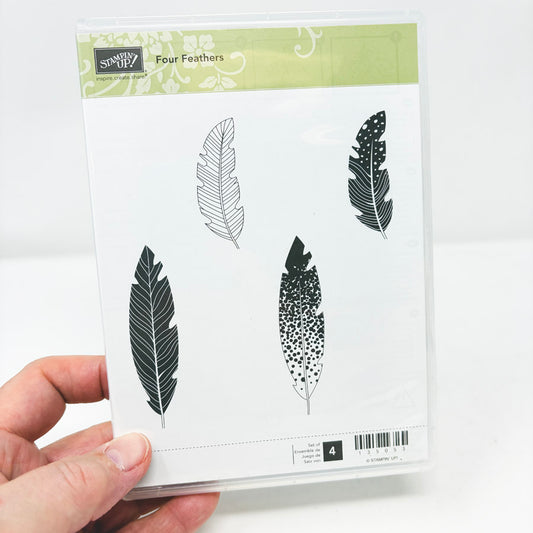 Stampin' Up Rubber Cling Stamp Set - Four Feathers