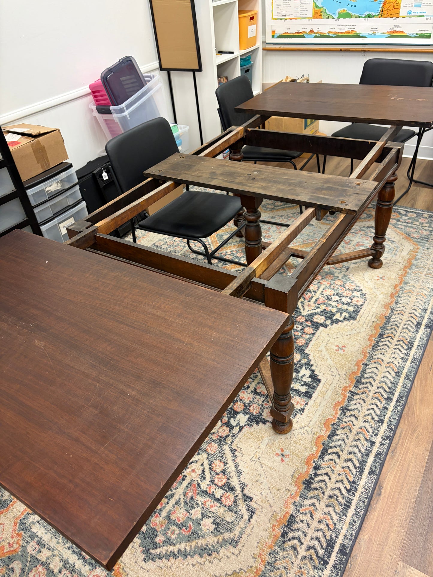Vintage Expandable Solid Wood Dining Table