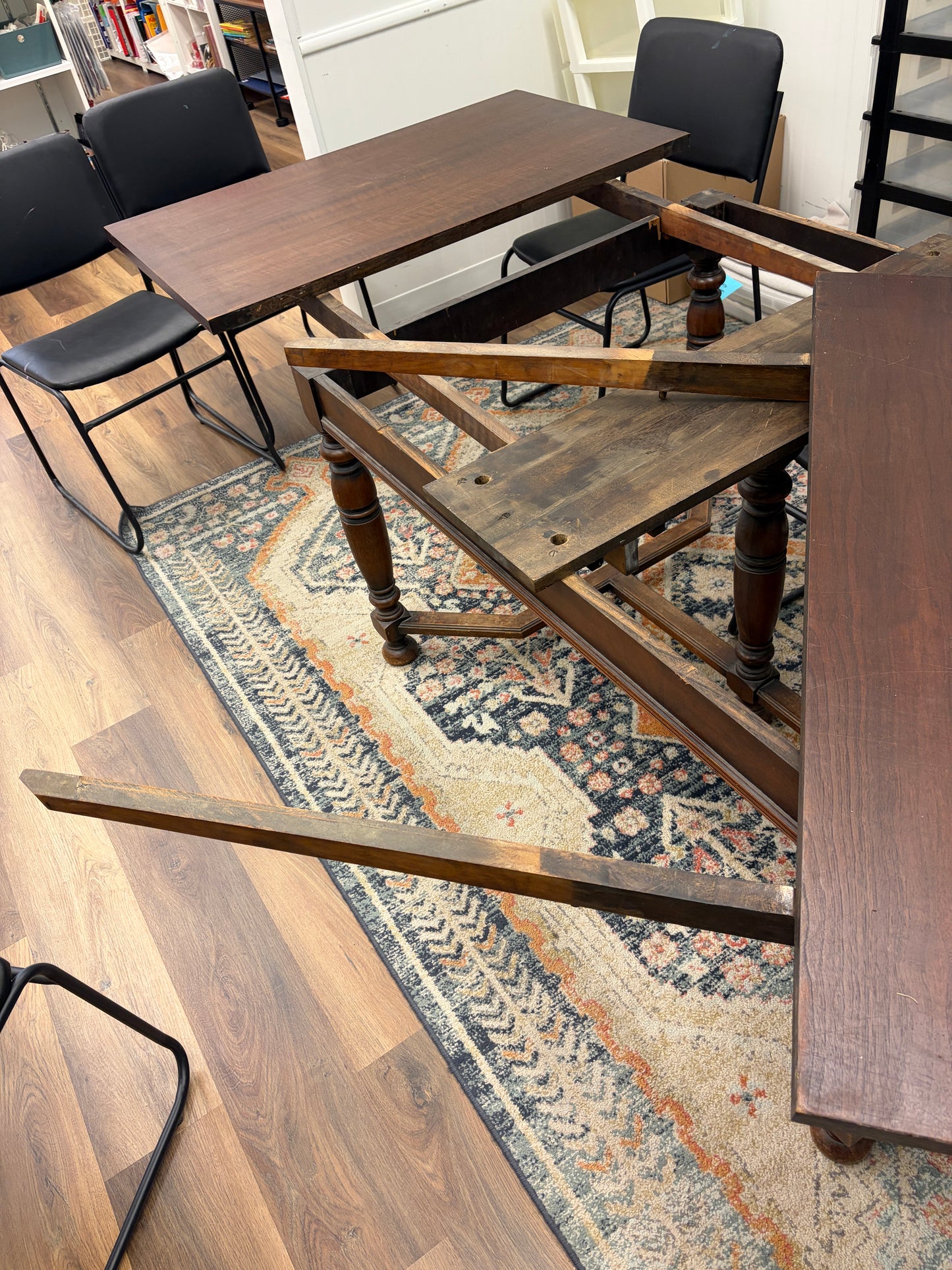 Vintage Expandable Solid Wood Dining Table