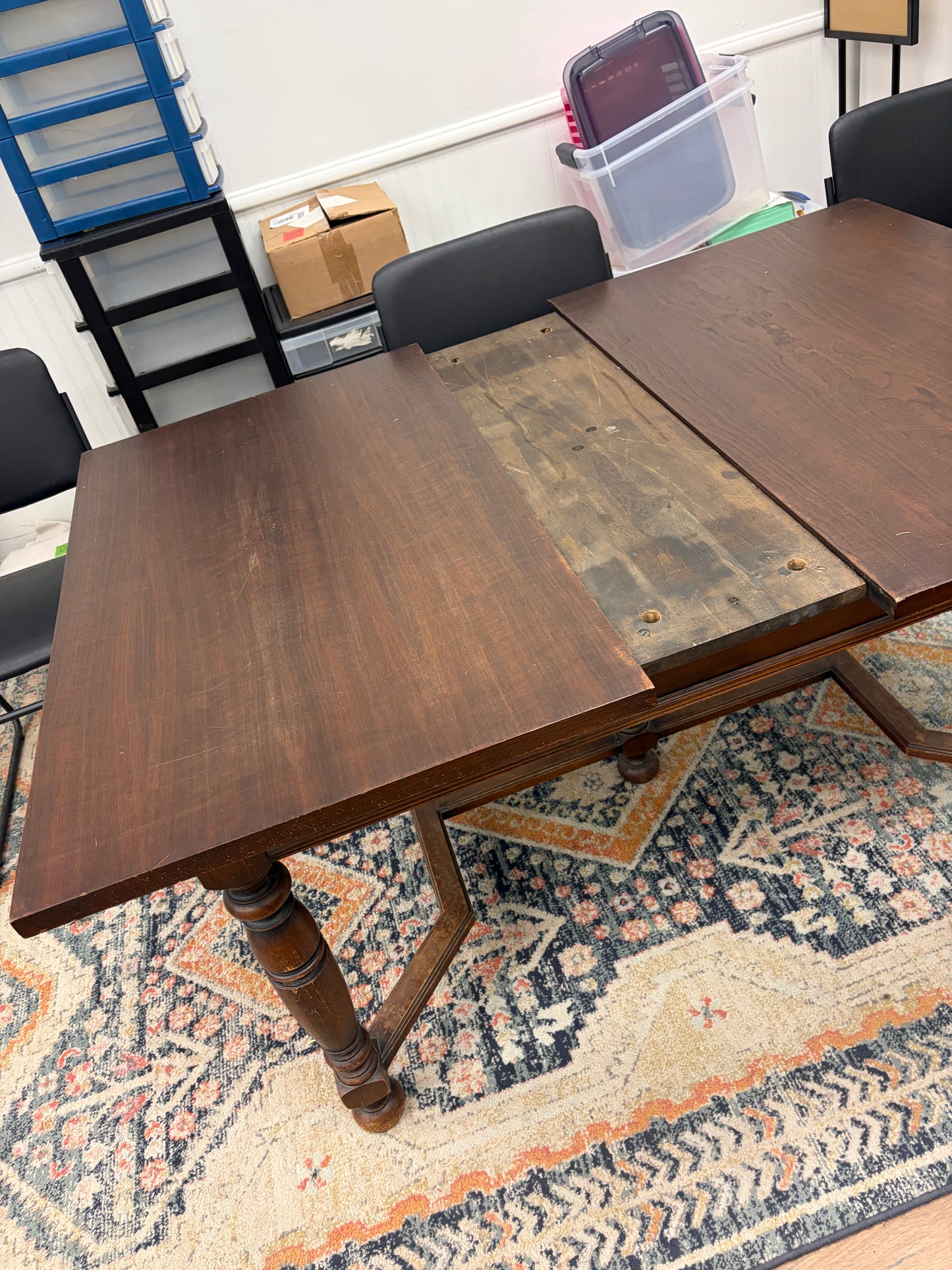 Vintage Expandable Solid Wood Dining Table