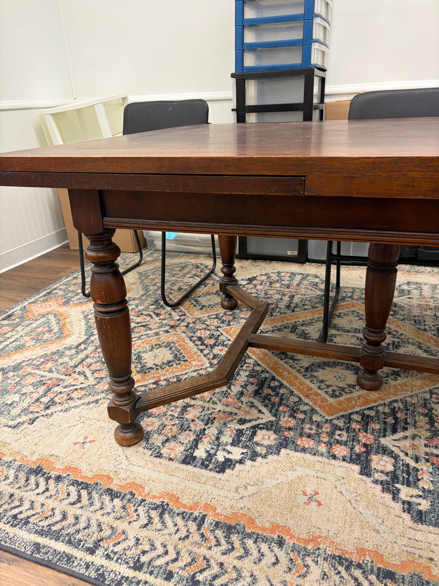 Vintage Expandable Solid Wood Dining Table