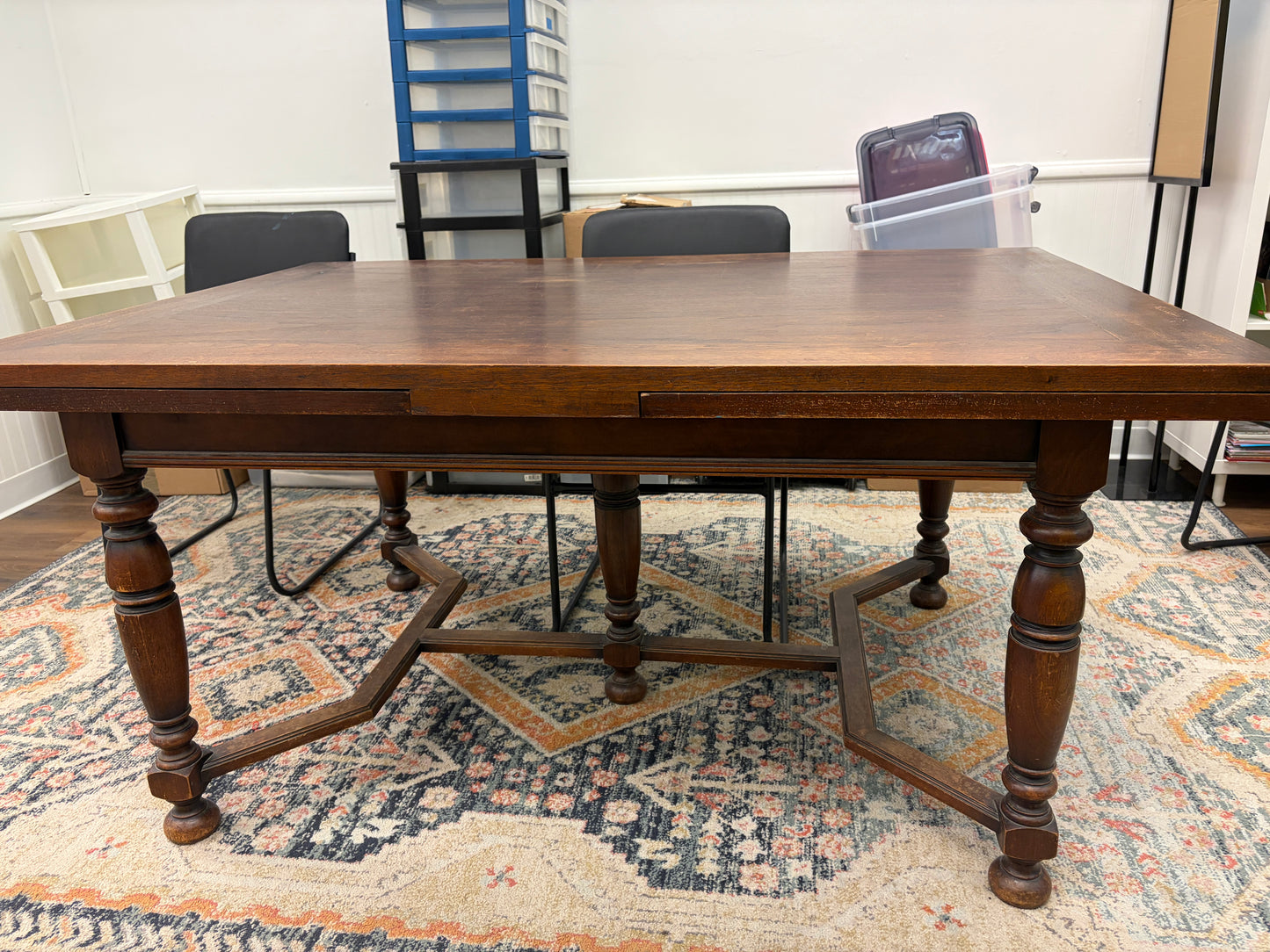 Vintage Expandable Solid Wood Dining Table