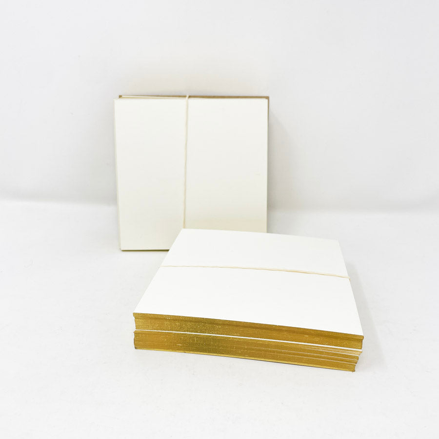 Cream Note Squares with Gold Edging