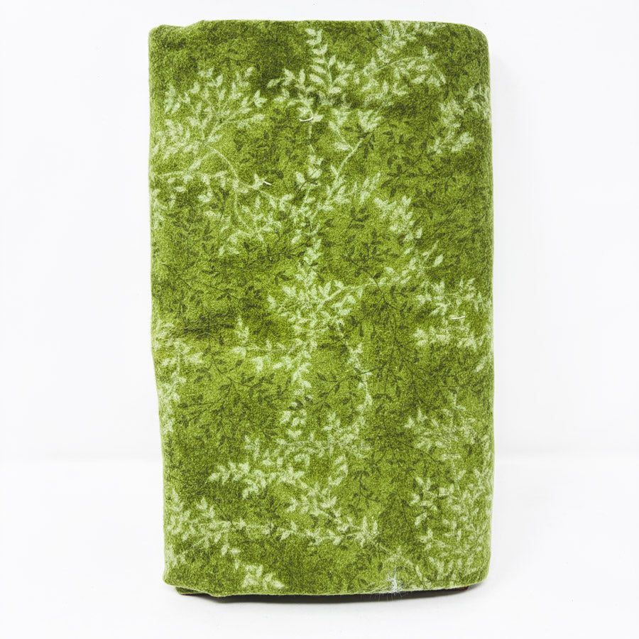1.25 Yds x 44" Green Leaves Brushed Flannel Fabric