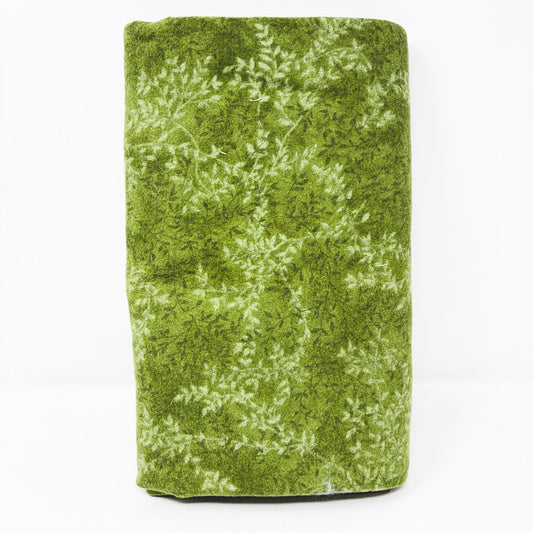 1.25 Yds x 44" Green Leaves Brushed Flannel Fabric
