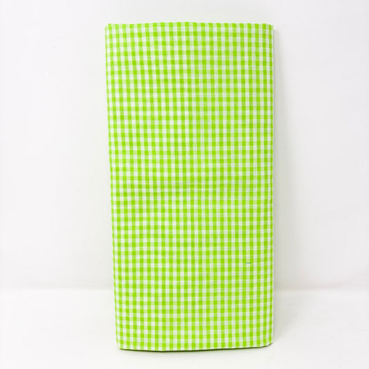 2 Yds x 44" Lime Green Gingham Cotton Fabric