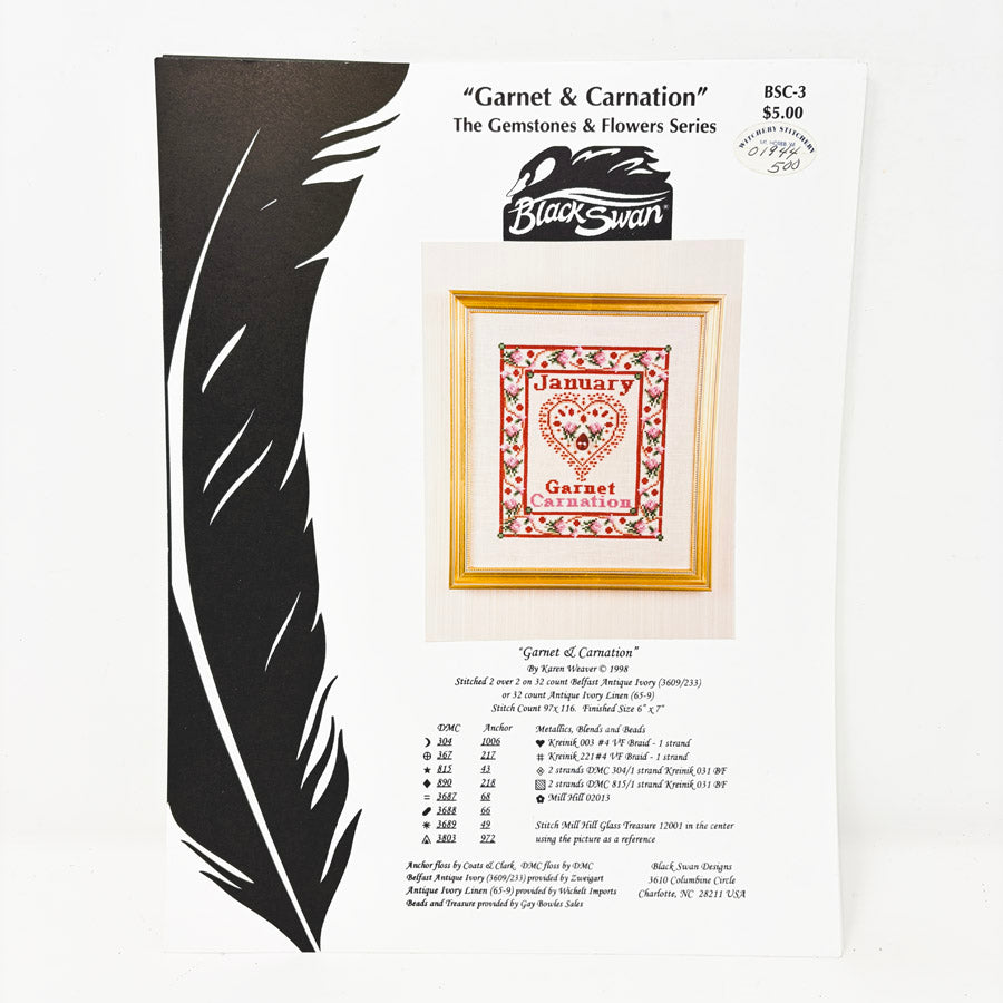 Gemstone & Flowers Series – Black Swan Cross Stitch Patterns