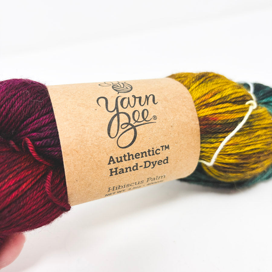 Yarn Bee Authentic Hand-Dyed Yarn in Hibiscus Palm
