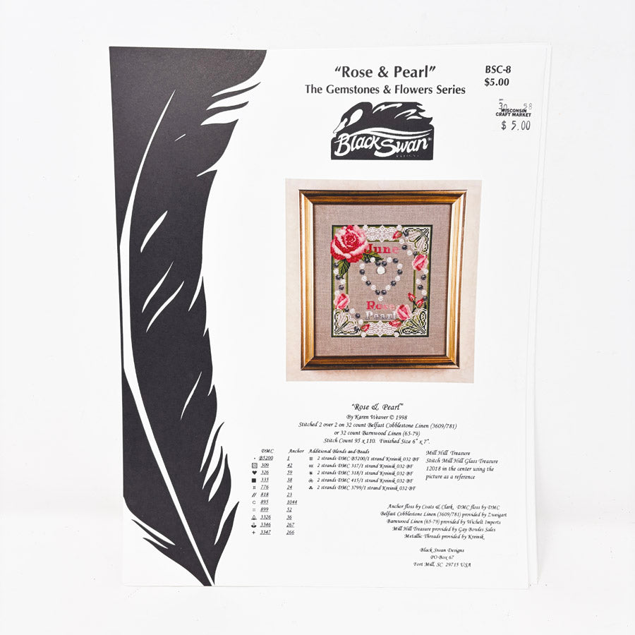 Gemstone & Flowers Series – Black Swan Cross Stitch Patterns